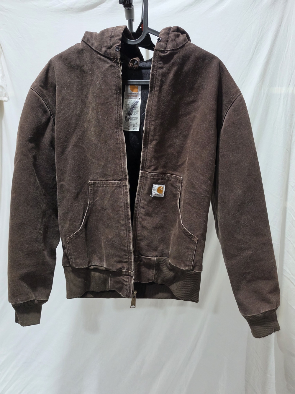 Carhartt Dark Brown Hooded Zip Work Jacket